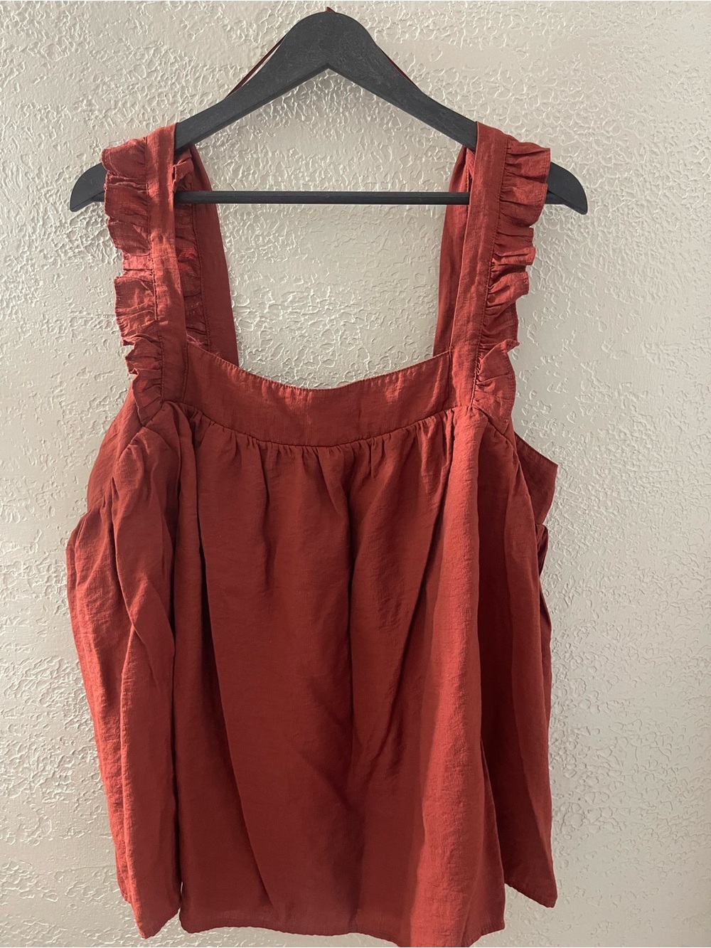 Gilli Women’s Festive Summer Rust‎ Ruffle Strap Tank Top 2X